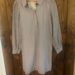 Striped Long Sleeve Shirt Dress